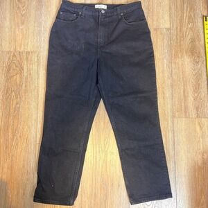 Abercrombie Fitch The 90s Straight Black Denim Jeans‎ Womens Size 14S 32W